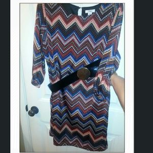 Aztec silky dress. Belt not included.